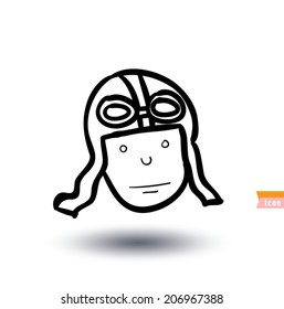 Fighter pilot, Vector illustration