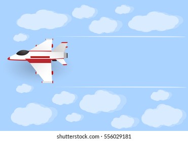 Fighter Plane With Cloud , Blank Space