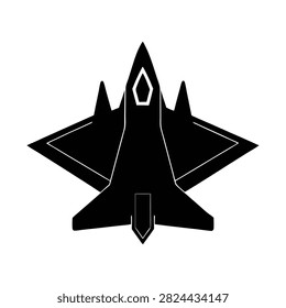 Fighter plane f 22 raptor silhouette vector