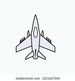 Fighter Plane Icon. Air Forces,  Bomber Symbol.