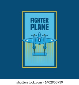 Fighter Plane icon flat logo