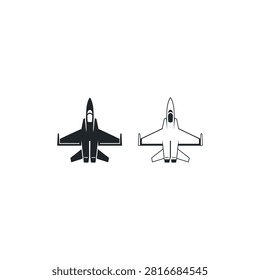 Fighter plane icon logo flat vector design