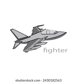 fighter plane icon logo illustration design vector