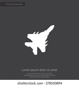 fighter plane icon, on dark background