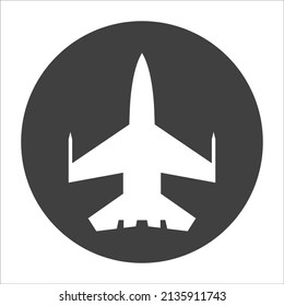 Fighter plane icon on white background. EPS 10