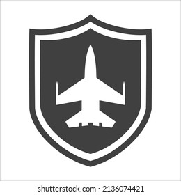 Fighter Plane Icon On White Background. EPS 10