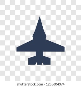 fighter plane icon. Trendy fighter plane logo concept on transparent background from army and war collection