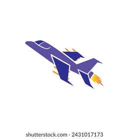 fighter plane icon vector illustration line coloring design vector logo