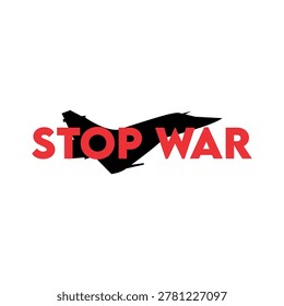 fighter plane icon with the words stop war written on it