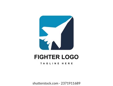 Fighter plane military logo vector