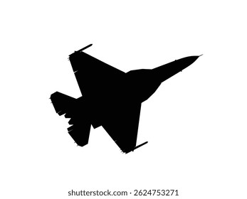fighter plane silhouette illustration isolated with white background 