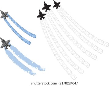 Fighter plane with smoke illustration