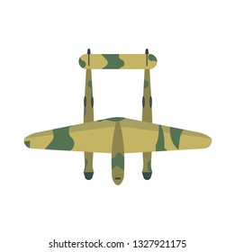 Fighter plane transport top view vector icon defense. Weapon combat attack military warplane illustration above