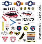 Fighter planes emblem set