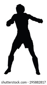 Fighter in ring vector silhouette illustration.Fight Fighter Muay Thai Boxing Karate Taekwondo Wrestling Kick Punch Grab Throw People Icon Sign Symbol Pictogram In octagon
