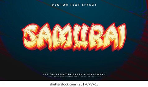 Fighter Samurai 3D editable text effect template