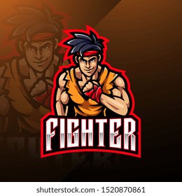 Fighter sport mascot logo design