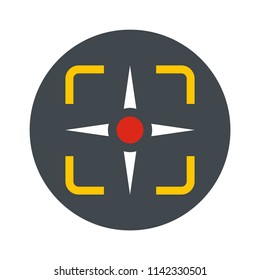 Fighter target icon. Flat illustration of fighter target vector icon for web isolated on white