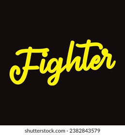 fighter text on black background.