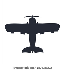 fighter.  vector illustration of fighter airplane silhouette.  minimalist flat black and white design