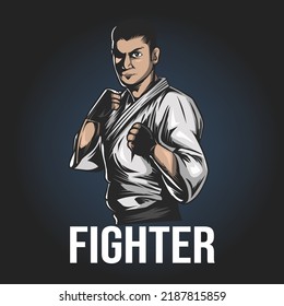 Fighter vector illustration. karate design