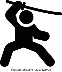 Kämpfer-Vektorgrafik auf transparentem Hintergrund. Symbole in Premium-Qualität. Glyphen Vektorsymbole für Konzept und Grafikdesign. 
