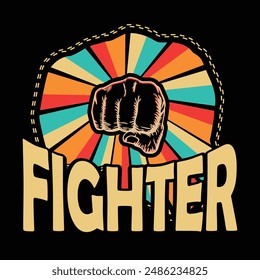 Fighter vector typographic T-shirt Design 