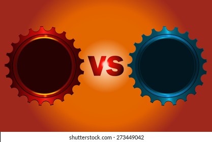 Fighter Versus Screen with Blank Frames, Vector Illustration.