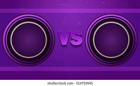 Fighter Versus Screen with Blank Round Frames, Vector Illustration.