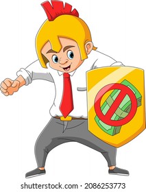 Der Kämpfer trägt einen Schild, der auf keine Korruption der Illustration hinweist