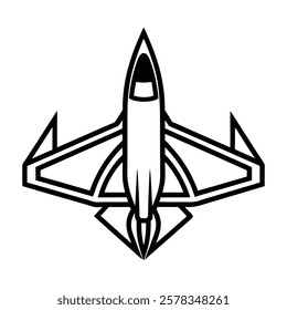 fighter-jet of a line art vector