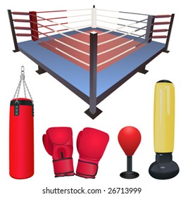 fighting accessories vector set