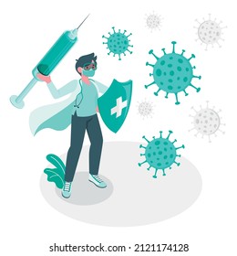 Fighting against coronavirus concept illustration Free Vector