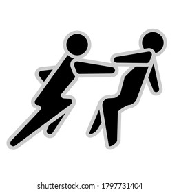 Luchando, agrediendo, golpeando, impactante logo. Concepto de diseño agresivo del logotipo de acción. Diseño plano