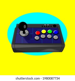 Kämpfen mit Arcade-Joystick. Vektorgrafik