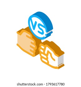 Fighting Battle Icon Vector. Isometric Fighting Battle sign. color isolated symbol illustration