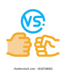 Kampf Kampf Schlacht Symbol Vektorgrafik. Bekämpfungsschild für Schlachtkörper. Farbisolierte Farbwiedergabe-Symbol-Illustration