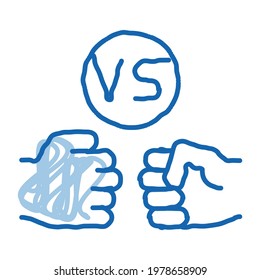 Fighting Battle sketch icon vector. Hand drawn blue doodle line art Fighting Battle sign. isolated symbol illustration