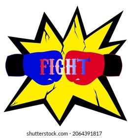 fighting boxing gloves vector, boxing fight