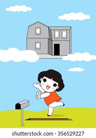 Fighting For Building Up, Prices Up Sky-High Housing Character illustration