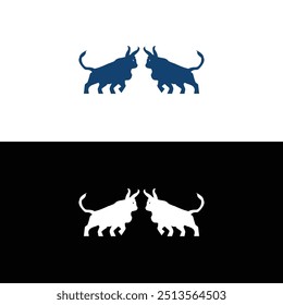 Fighting bull animal logo . Bull icon . Bull silhouette design 