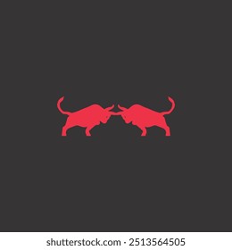 Fighting bull animal logo . Bull icon . Bull silhouette design 