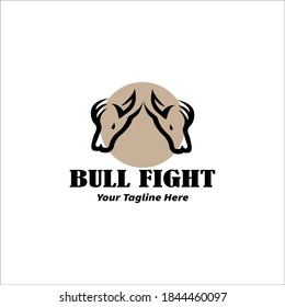 fighting bull head design logo