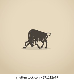Fighting bull - vector illustration
