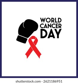 Fighting Cancer Symbol – World Cancer Day Vector Illustration

