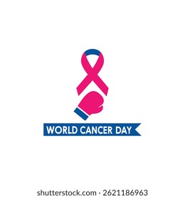 Fighting Cancer Symbol – World Cancer Day Vector Illustration

