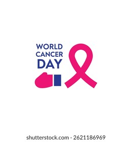 Fighting Cancer Symbol – World Cancer Day Vector Illustration


