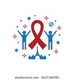 Fighting Cancer Symbol – World Cancer Day Vector Illustration

