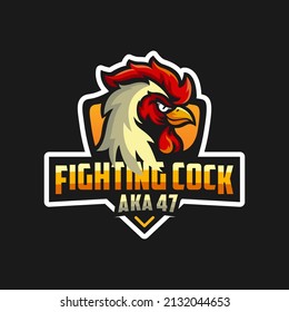 El logo del gallo de combate con diseño vectorial reeditable, archivo eps