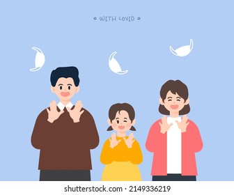 Fighting! With COVID-19 illustration collection